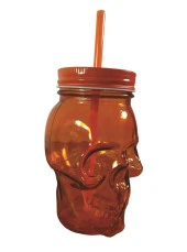 San Miguel Kuru Kafa Pipetli Kavanoz Bardak 450 ml Turuncu - 3