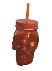 San Miguel Kuru Kafa Pipetli Kavanoz Bardak 450 ml Turuncu - 5