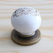 Porselen Kulp Düğme Mobilya Mutfak Dolabı Çekmece Dolap Kulpları Kapak Kulpu Kulbu Antik Sarı thumbnail 3