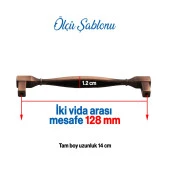 Mobilya Kulp Mutfak Dolabı Çekmece Dolap Kulpları Kapak Kulpu Kulbu Antik Bakır 128 mm Metal thumbnail 3