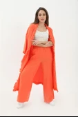 Püsküllü Keten Takım - Turuncu thumbnail 4