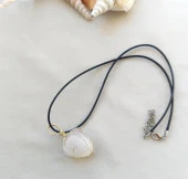 Kolye Doğal Taş El İşi Tel Sarma Tasarım Çakra Charm Takı Kadın Kız Örgü - 2