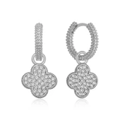 Lucky Life 925 Ayar Gumuss Halka Yonca Bayan Küpe - 1