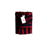 Jua Home Oden Kadife Bordo Lacivert XLarge Kapşonlu Bornoz - 1