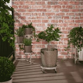 Tekerlekli Saksı Altı MeridyenDukkan 32 cm Galvanizli Saksılık Altı Pratik Frenli - 5