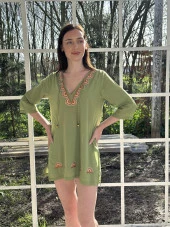 KADIN YAZLIK NAKIŞLI PAREO - BLUZ - 8013 - 1 thumbnail 4