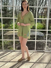 KADIN YAZLIK NAKIŞLI PAREO - BLUZ - 8013 - 1 thumbnail 5