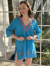 KADIN YAZLIK NAKIŞLI PAREO - BLUZ - 8013 - 9 thumbnail 2