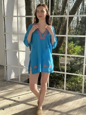 KADIN YAZLIK NAKIŞLI PAREO - BLUZ - 8013 - 9 thumbnail 3