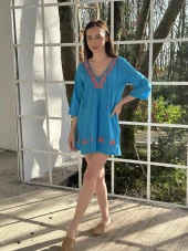 KADIN YAZLIK NAKIŞLI PAREO - BLUZ - 8013 - 9 thumbnail 5