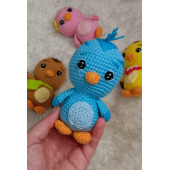 Amigurumi Katuri oyuncak mavi kuş sülün Dukakidstoys - 1