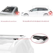 Audi A4 (B7) Avant 2005-2007 Arası ile uyumlu FLY Model Ara Atkı Tavan Barı GRİ thumbnail 2