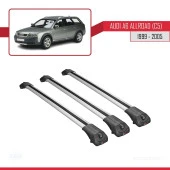 Audi A6 (C5) Allroad 1999-2005 Arası ile uyumlu ACE-1 Ara Atkı Tavan Barı GRİ 3 ADET BAR thumbnail 3