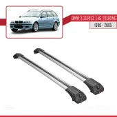 BMW 3 Serisi (E46) TOURING 1998-2005 Arası ile uyumlu ACE-1 Ara Atkı Tavan Barı GRİ thumbnail 2