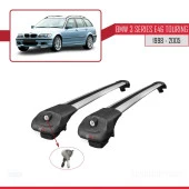 BMW 3 Serisi (E46) TOURING 1998-2005 Arası ile uyumlu ACE-1 Ara Atkı Tavan Barı GRİ thumbnail 3