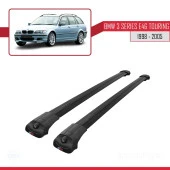 BMW 3 Serisi için ESTATE - TOURING (E46) 1998-2005 Arası ile uyumlu ACE-1 Ara Atkı Tavan Barı SİYAH thumbnail 3