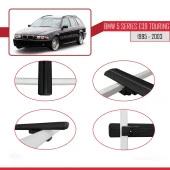 BMW 5 Serisi (E39) TOURING 1995-2003 Arası ile uyumlu Basic Model Ara Atkı Tavan Barı SİYAH 3 ADET - 4