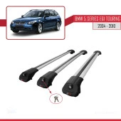 BMW 5 Serisi (E61) TOURING 2004-2010 Arası ile uyumlu ACE-1 Ara Atkı Tavan Barı GRİ 3 ADET BAR - 4