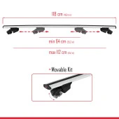Bmw X1 (E84) 2009-2014 ve Arası ile uyumlu HOOK Model Anahtar Kilitli Ara Atkı Tavan Barı GRİ - 3