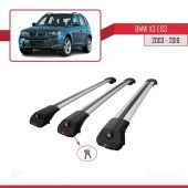 BMW X3 E83 2003-2010 Arası ile uyumlu ACE-1 Ara Atkı Tavan Barı GRİ 3 ADET BAR - 4