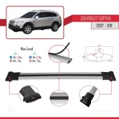 Chevrolet Captiva 2007-2011 Arası ile uyumlu FLY Model Ara Atkı Tavan Barı GRİ - 4