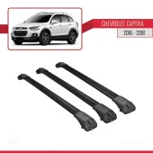 Chevrolet Captiva 2016-2018 Arası ile uyumlu ACE-1 Ara Atkı Tavan Barı SİYAH 3 ADET BAR thumbnail 2