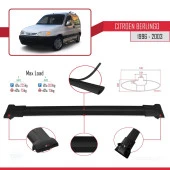 Citroen Berlingo 1996-2003 Arası ile uyumlu FLY Model Ara Atkı Tavan Barı SİYAH 3 ADET BAR thumbnail 3