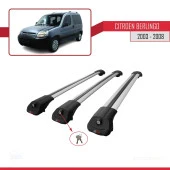 Citroen Berlingo 2003-2008 Arası ile uyumlu ACE-1 Ara Atkı Tavan Barı GRİ 3 ADET BAR - 4