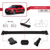 Citroen C4 Cactus 2014 ve Sonrası ile Uyumlu FLY Model Ara Atkı Tavan Barı SİYAH 3 ADET BAR thumbnail 4