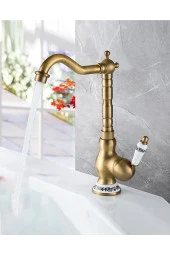 Rustik Antik Evye Bataryası Mutfak Musluğu Eskitme Osmanlı Lavabo Çanak Armatür Otantik - 1