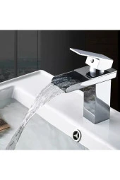 Krom Lavabo Bataryası Yeni Havza Model Yüksek Kalite Lüks Lavabo Musluğu Çift Girişli Armatür - 4