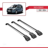 Dacia Dokker 2012 ve Sonrası ile uyumlu ACE-1 Ara Atkı Tavan Barı GRİ 3 ADET BAR thumbnail 3