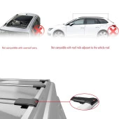 Dacia Logan MCV 2007-2012 Arası ile uyumlu FLY Model Ara Atkı Tavan Barı GRİ 3 ADET BAR - 1