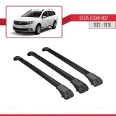 Dacia Logan MCV 2012-2020 Arası ile uyumlu ACE-1 Ara Atkı Tavan Barı SİYAH 3 ADET BAR - 3