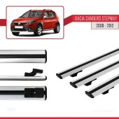 Dacia Sandero STEPWAY 2008-2012 Arası ile uyumlu Basic Model Ara Atkı Tavan Barı GRİ 3 ADET - 3