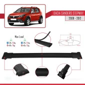Dacia Sandero STEPWAY 2008-2012 Arası ile uyumlu FLY Model Ara Atkı Tavan Barı SİYAH thumbnail 4