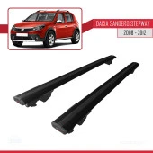 Dacia Sandero STEPWAY 2008-2012 Arası ile uyumlu HOOK Model Anahtar Kilitli Ara Atkı Tavan Barı SİYAH thumbnail 4