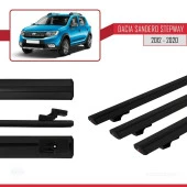 Dacia Sandero STEPWAY 2012-2020 Arası ile uyumlu Basic Model Ara Atkı Tavan Barı SİYAH 3 ADET - 2