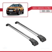 Dacia Sandero STEPWAY 2021 ve Sonrası ile uyumlu ACE-1 Ara Atkı Tavan Barı GRİ thumbnail 2