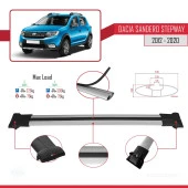 Dacia Sandero STEPWAY 2012-2020 Arası ile Uyumlu FLY Model Ara Atkı Tavan Barı GRİ 3 ADET BAR thumbnail 4
