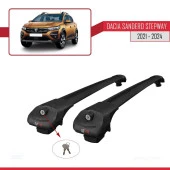 Dacia Sandero STEPWAY 2021 ve Sonrası ile uyumlu ACE-1 Ara Atkı Tavan Barı SİYAH - 4