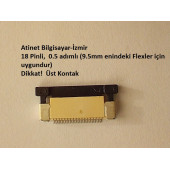 18 Pin, 0.5 Adımlı Üst kontak flex Soketi. Flex Ffc Konnektörü 18-0.5-Üst - 2
