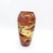 Crearthome İtalyan Pembe--Gold Dekoratif Küçük Vazo 14x26 cm Kermanhome1 - 1