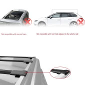 Fiat Freemont 2011-2015 Arası ile Uyumlu FLY Model Ara Atkı Tavan Barı SİYAH 3 ADET BAR - 1