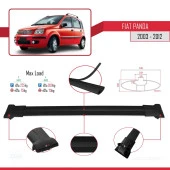 Fiat Panda 2003-2012 Arası ile Uyumlu FLY Model Ara Atkı Tavan Barı SİYAH 3 ADET BAR thumbnail 4