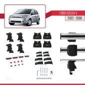 Ford Fiesta V 2002-2008 Arası ile uyumlu ACE-4 Ara Atkı Tavan Barı GRİ thumbnail 4