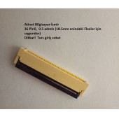 36 Pin 0.5 adımlı Flex Soketi Ffc Konnektörü Arka girişli 36-0.5-Arka thumbnail 1