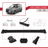 Ford Tourneo Courier 2017-2022 Arası ile uyumlu FLY Model Ara Atkı Tavan Barı SİYAH 3 ADET BAR thumbnail 4