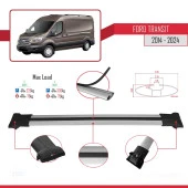 Ford Transit 2014 ve Sonrası ile uyumlu FLY Model Ara Atkı Tavan Barı GRİ 4 ADET BAR thumbnail 4