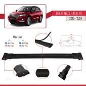 Great Wall Haval H2 2015 ve Sonrası ile Uyumlu FLY Model Ara Atkı Tavan Barı SİYAH 3 ADET BAR thumbnail 4